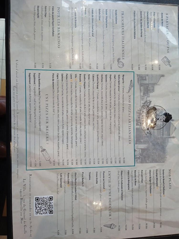 La villa - Menu Image 1